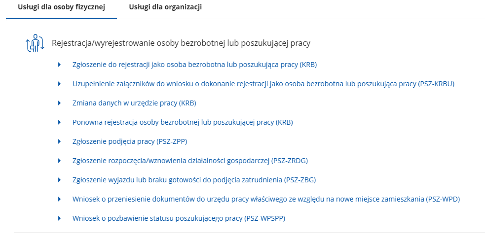Usługi wnioski