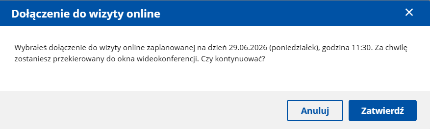 Wizyta 2 komunikat